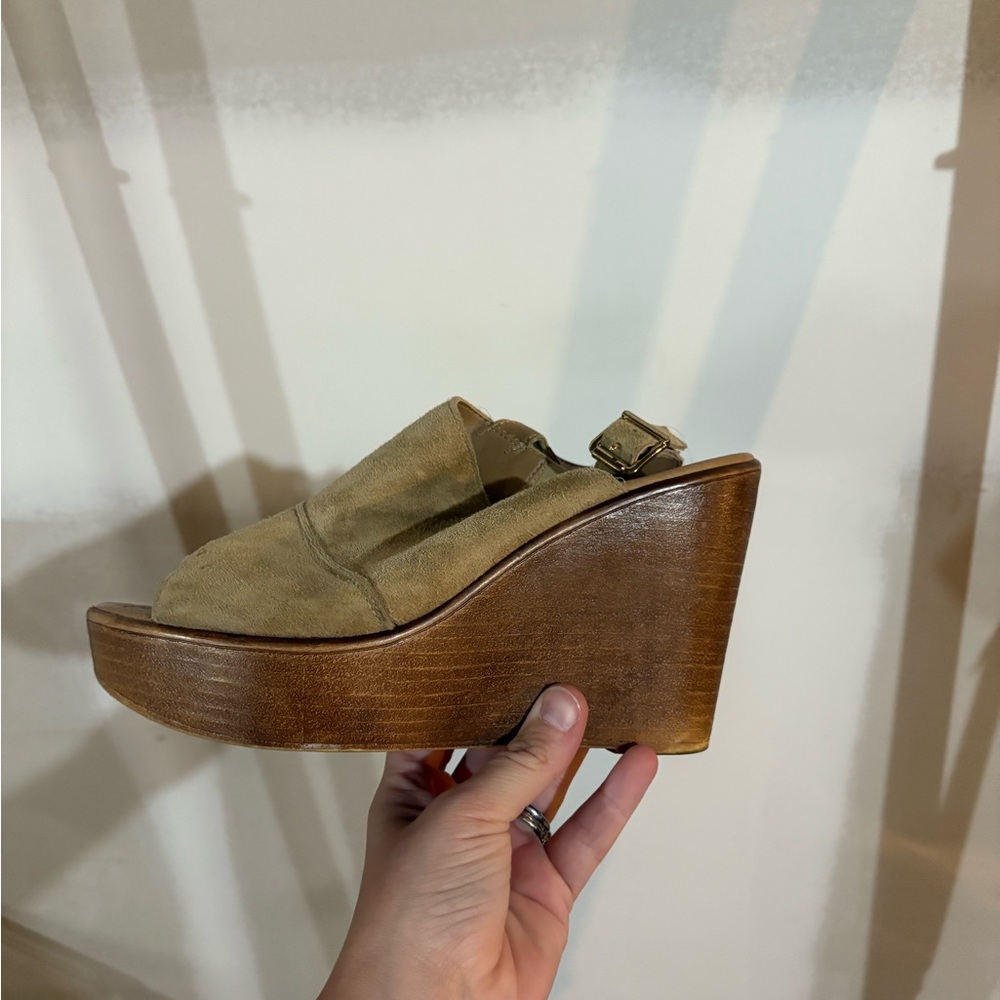 Tan Wedge Sandals